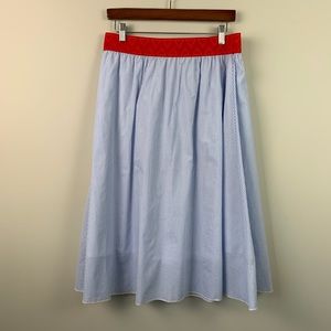 LuLaRoe Lucy a like skirt size large blue stripe